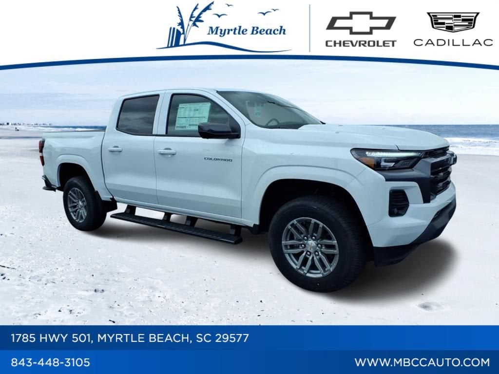 2026 Chevrolet Colorado LT in Summit White — front three-quarter view