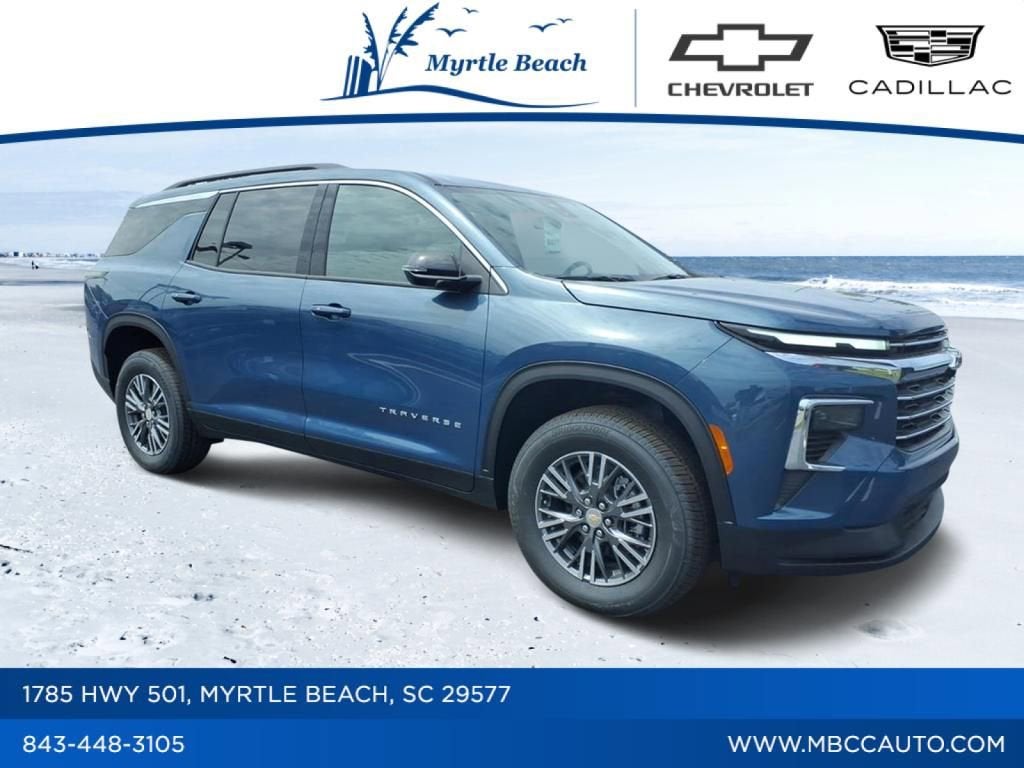 2026 Chevrolet Traverse LT in Lakeshore Blue Metallic — front three-quarter view