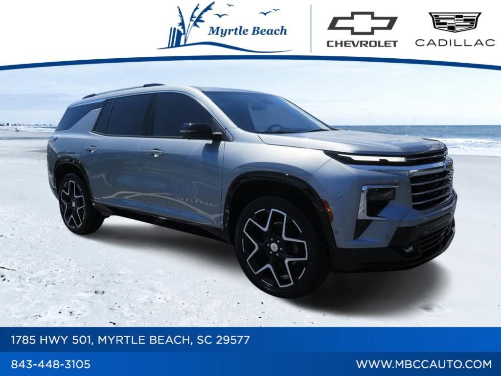 2025 Chevrolet Traverse High Country in Sterling Gray Metallic — front three-quarter view