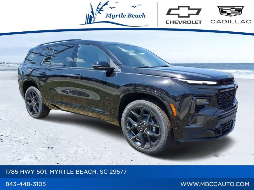 2026 Chevrolet Traverse RS in Mosaic Black Metallic — front three-quarter view
