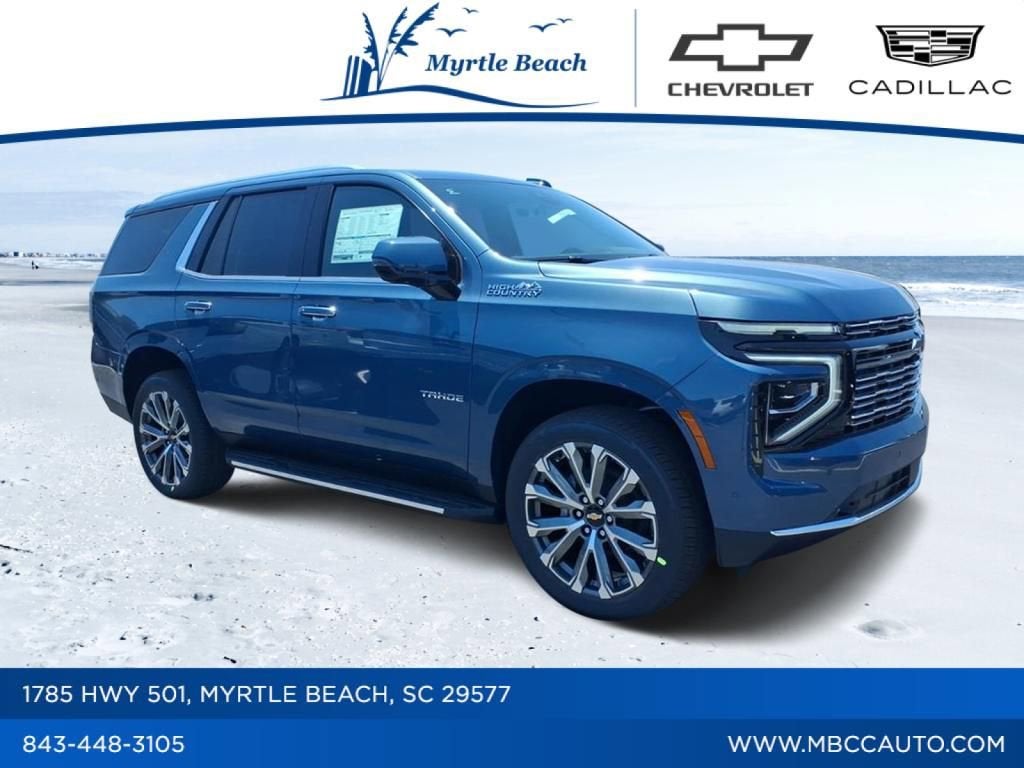 2026 Chevrolet Tahoe High Country in Lakeshore Blue Metallic — front three-quarter view