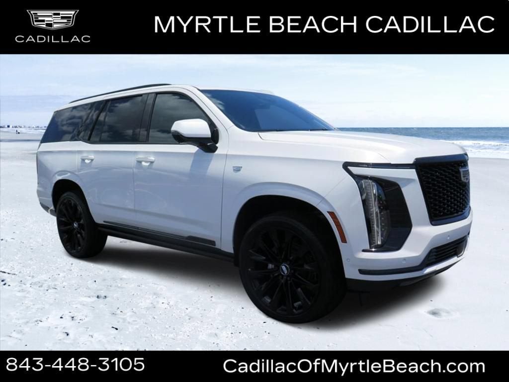 2025 Cadillac Escalade Sport Platinum in Crystal White Tricoat — front three-quarter view