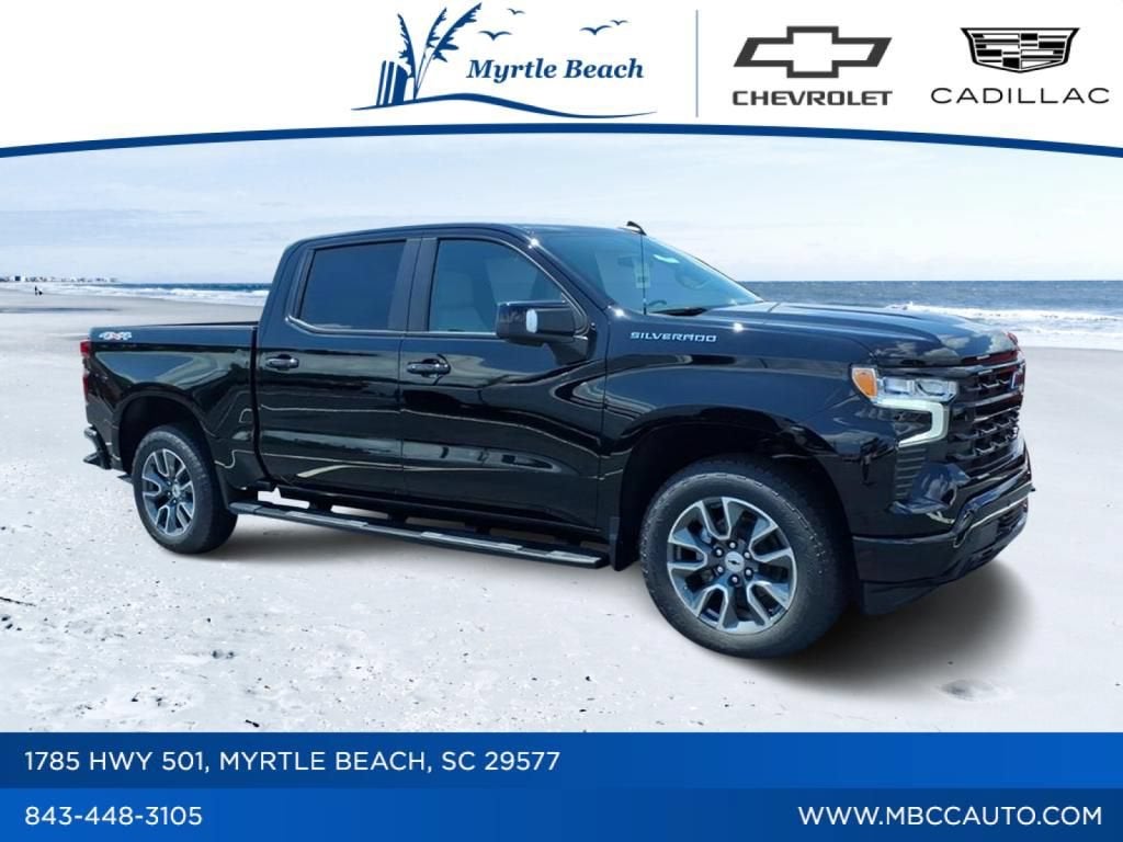 2026 Chevrolet Silverado 1500 RST in Black — front three-quarter view
