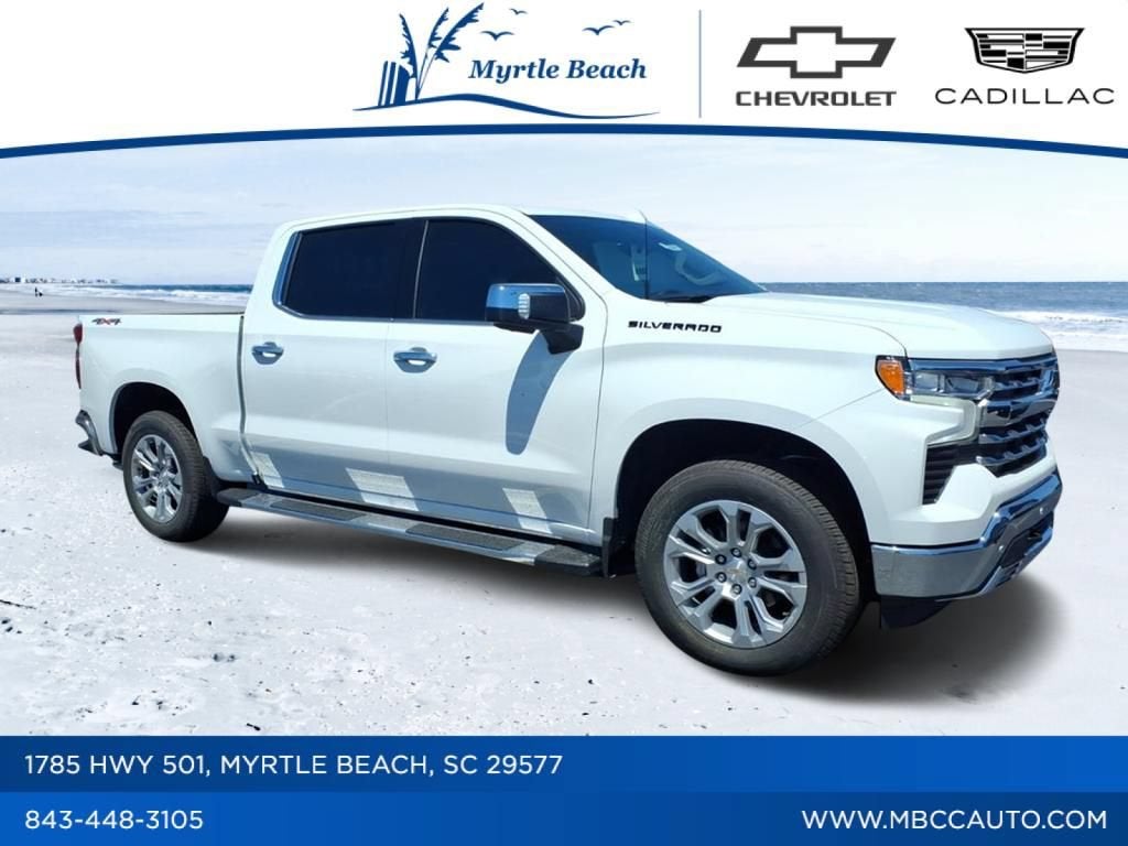 2026 Chevrolet Silverado 1500 LTZ in Summit White — front three-quarter view
