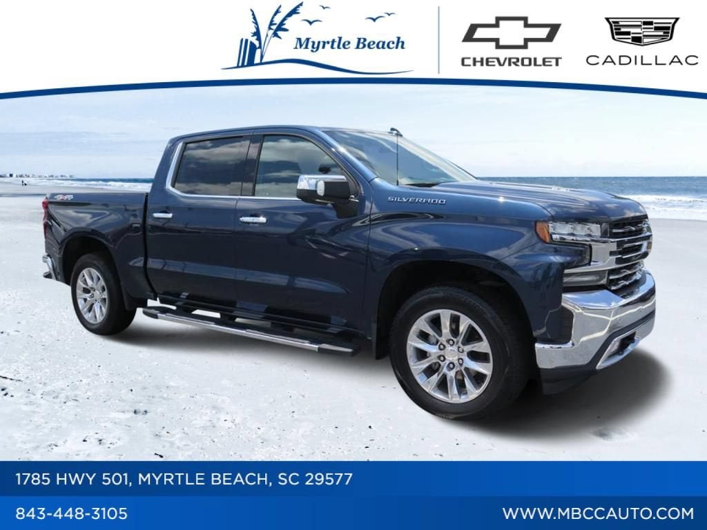 2020 Chevrolet Silverado 1500 LTZ in Northsky Blue Metallic — front three-quarter view