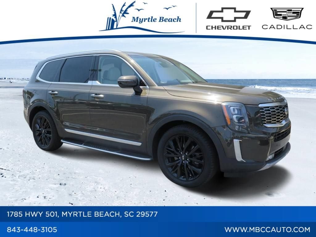 2021 Kia Telluride SX in Brown — front three-quarter view