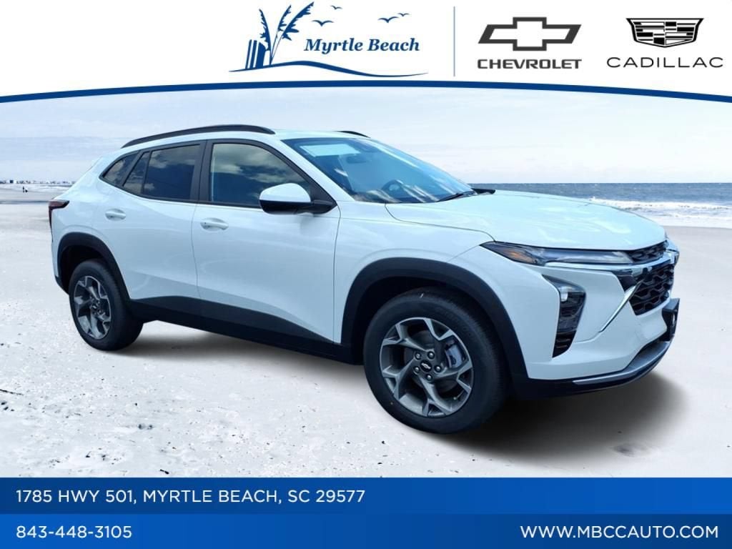 2026 Chevrolet Trax LT in Summit White — front three-quarter view