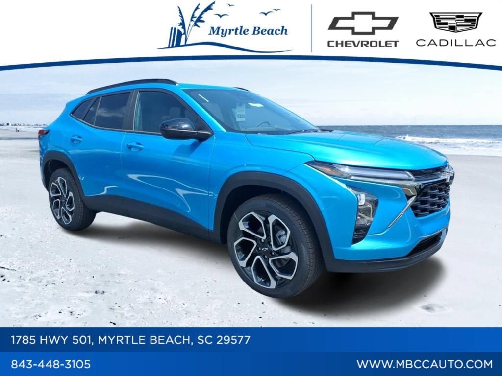 2026 Chevrolet Trax 2RS in Marina Blue Metallic — front three-quarter view