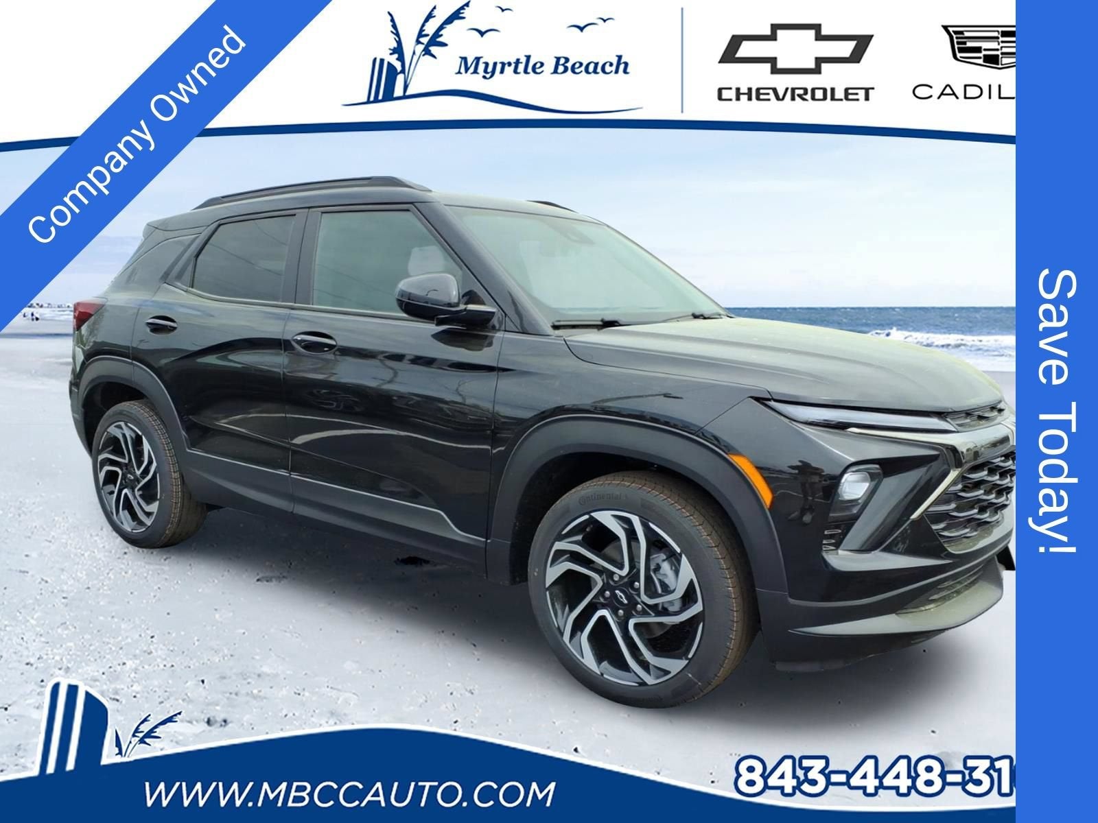 2026 Chevrolet Trailblazer RS in Mosaic Black Metallic — front three-quarter view