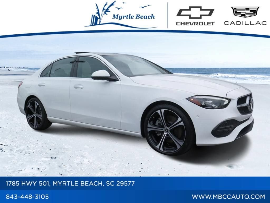 2023 Mercedes-Benz C-Class C 300 in Polar White — front three-quarter view